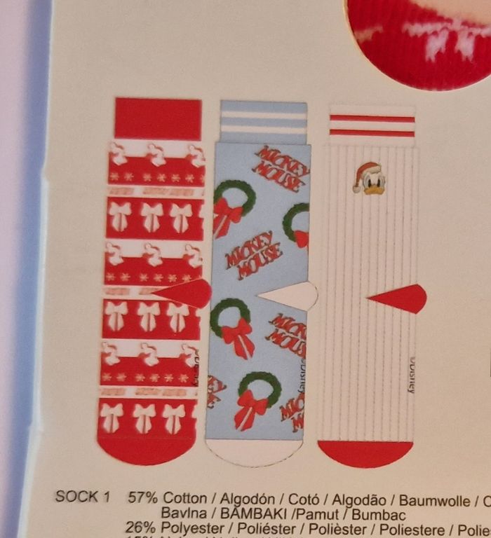 Lot de 3 Paires de chaussettes Noël disney 37-42