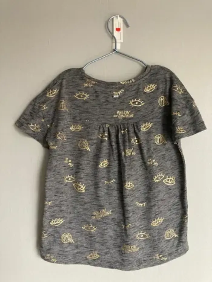 Ensemble fille CKS 8 ans t-shirt + jupe gris doré - photo numéro 3