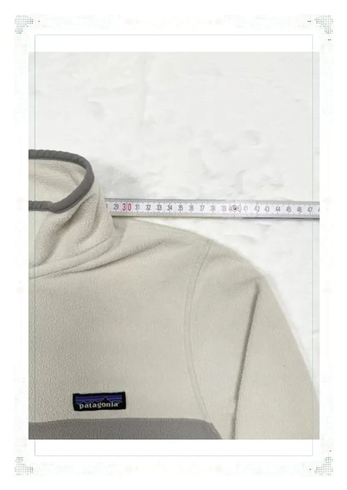 Patagonia polaire half zip grise et blanche femme taille S polyester recyclé - photo numéro 11