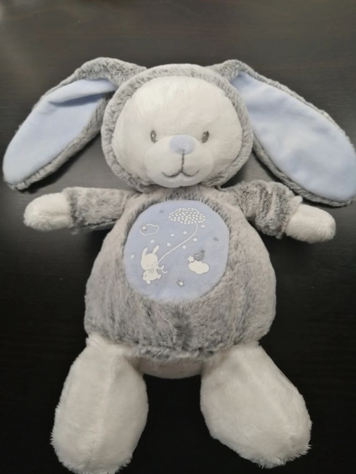 Mots d'enfants Peluche doudou lapin déguisé bleu - photo numéro 1