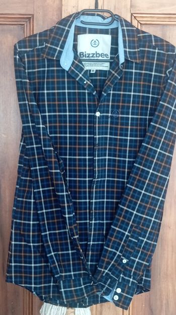 Chemise a rayures bleu foncé