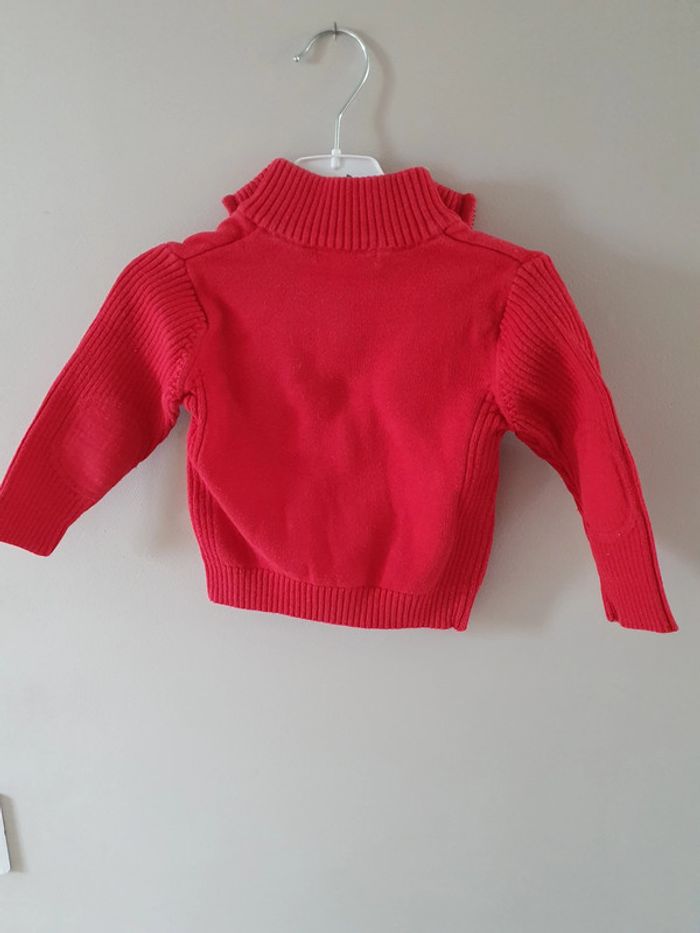 Gilet rouge zippé dpam 12 mois - photo numéro 3