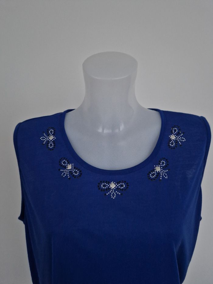 Débardeur bleu à motif noeuds - photo numéro 2