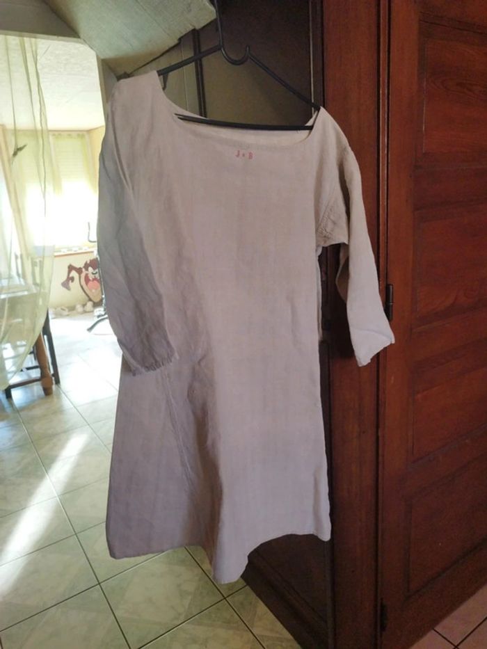 Longue chemise vintage blanche femme M/L