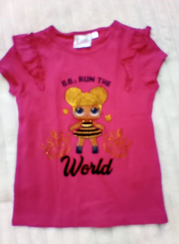 T-shirt Lol 6 ans rose rouge