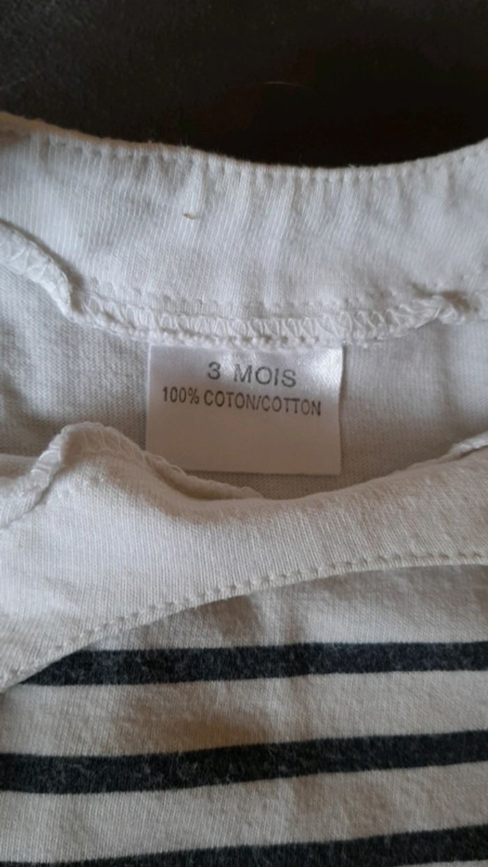 T-shirt bébé mixte 3 mois - photo numéro 3