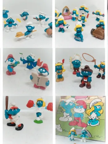 Figurine figura figure personnage puffi Schtroumpfs Schtroumpfette smuf smurfette vtg Peyo vintage