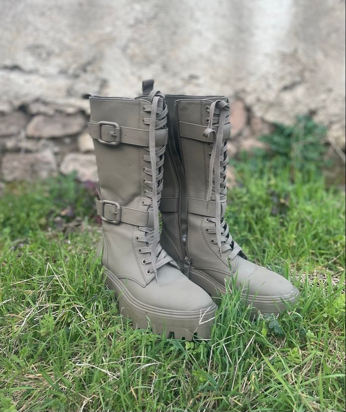 Bottes kaki Taille 37 - Zara - photo numéro 3