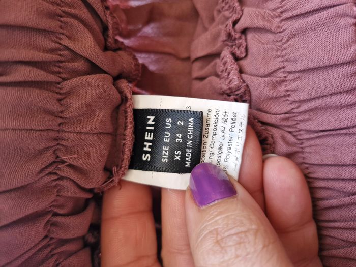 Pantalons à jambes larges XS Shein Vieux rose - photo numéro 5
