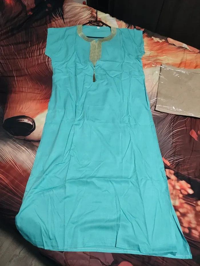 Djellaba neuve, bleu turquoise taille 3 - photo numéro 9