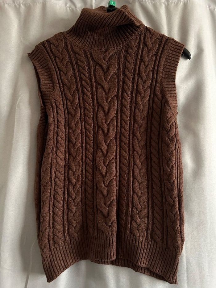 Pull sans manches marron Jennyfer
