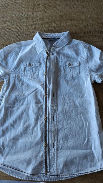 Chemise manches courtes en lin et coton