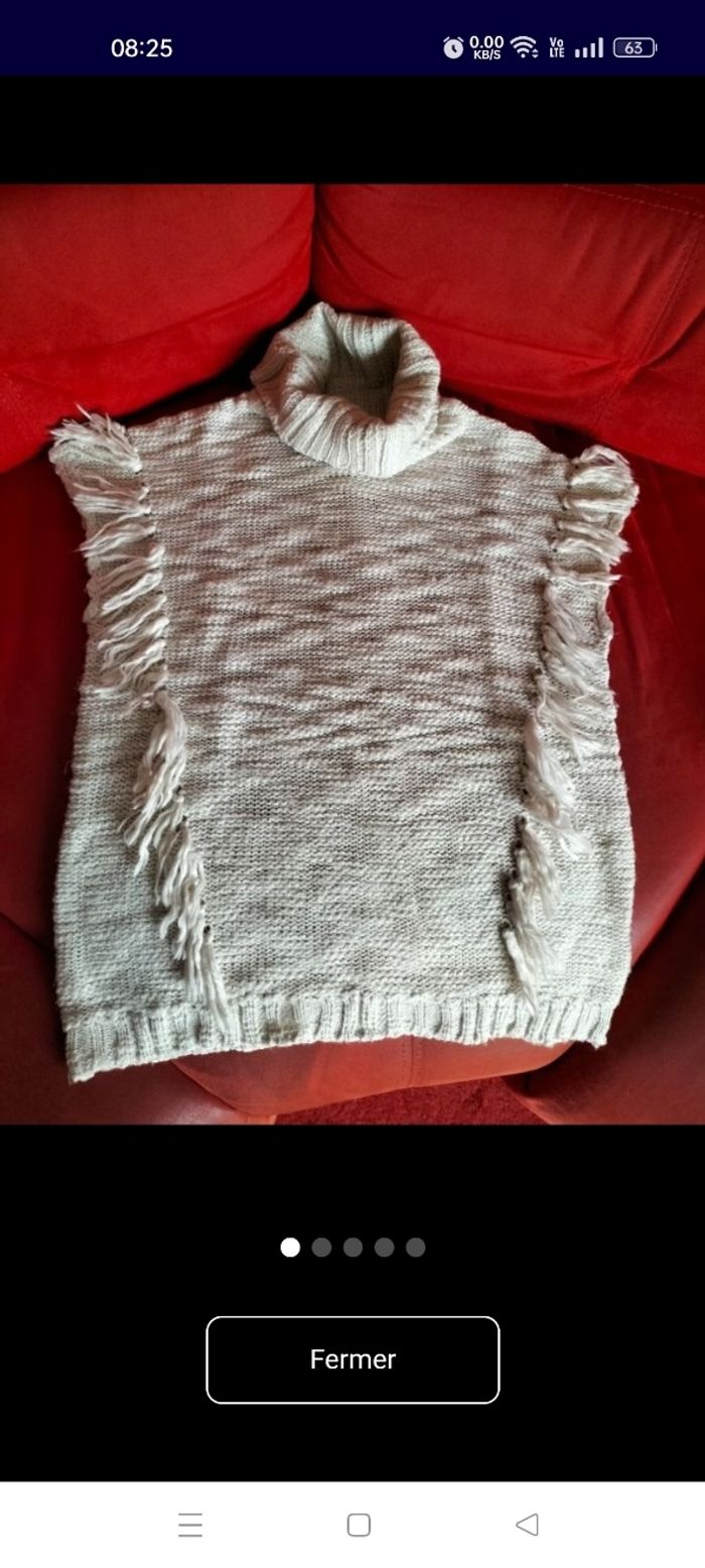 Pull style poncho col roulé 12 ans - photo numéro 2