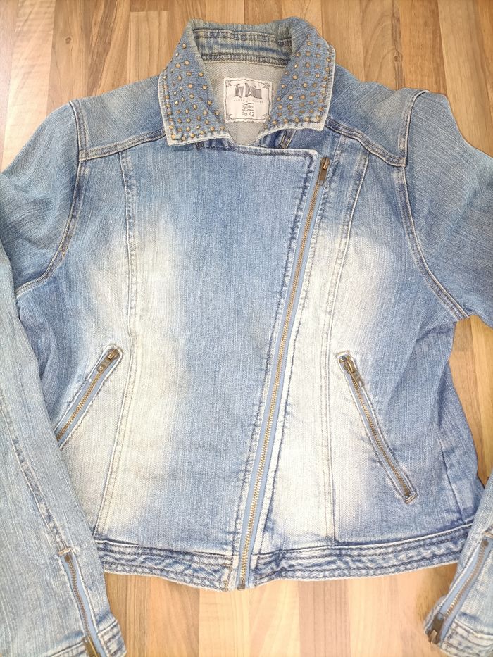 Veste perfecto Jean bleu Kiabi 42 - photo numéro 3