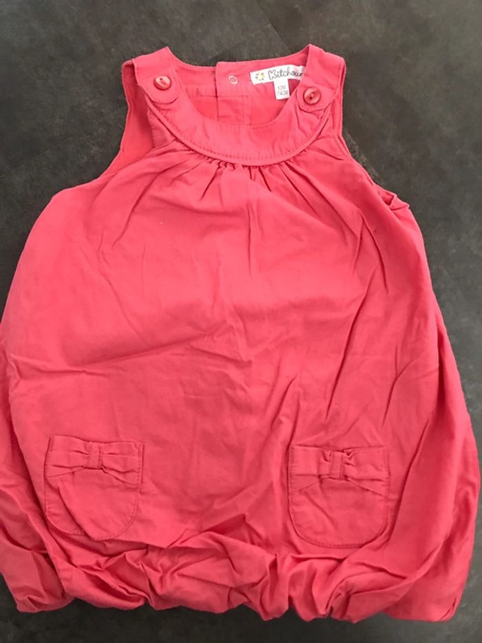 Robe sans manches rose 12 mois Kitchoun