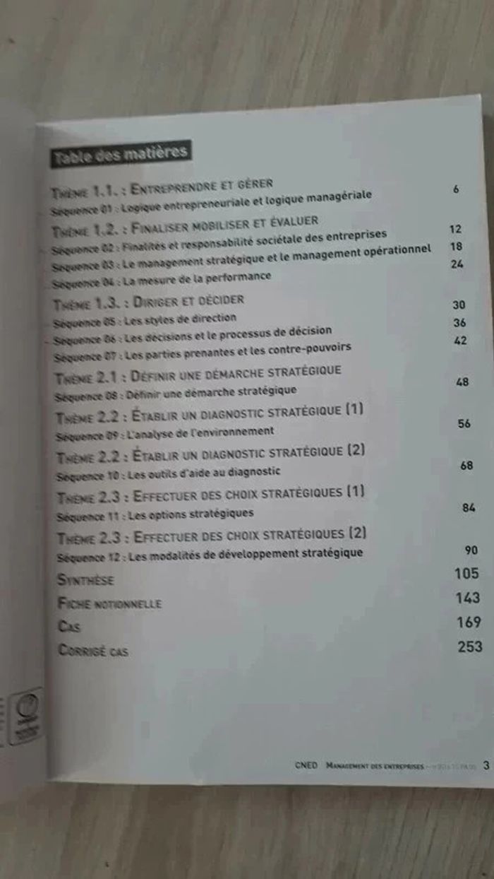 Livret CNED "Management des entreprises 1ère année", BTS Tertiaires, DEUG licence - photo numéro 2