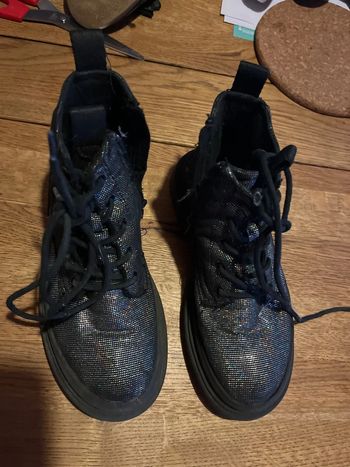 Boots Zara noire pailletées 32