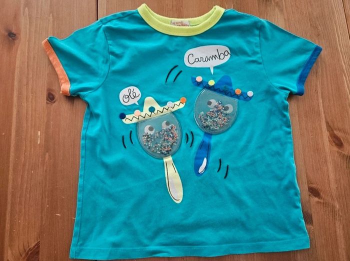 T.shirt manches courtes bleu / vert Du Pareil au même 5 ans