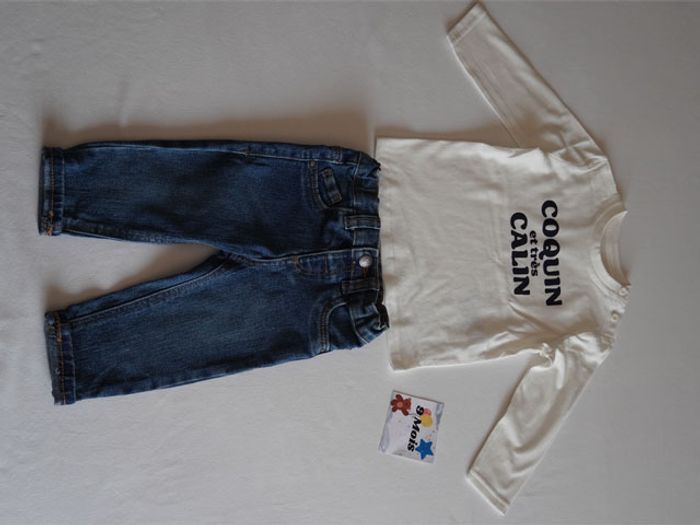 Lot n°2 : 6 Vêtements Garçon 9 mois : 3 Pantalons + 3 Hauts - photo numéro 3