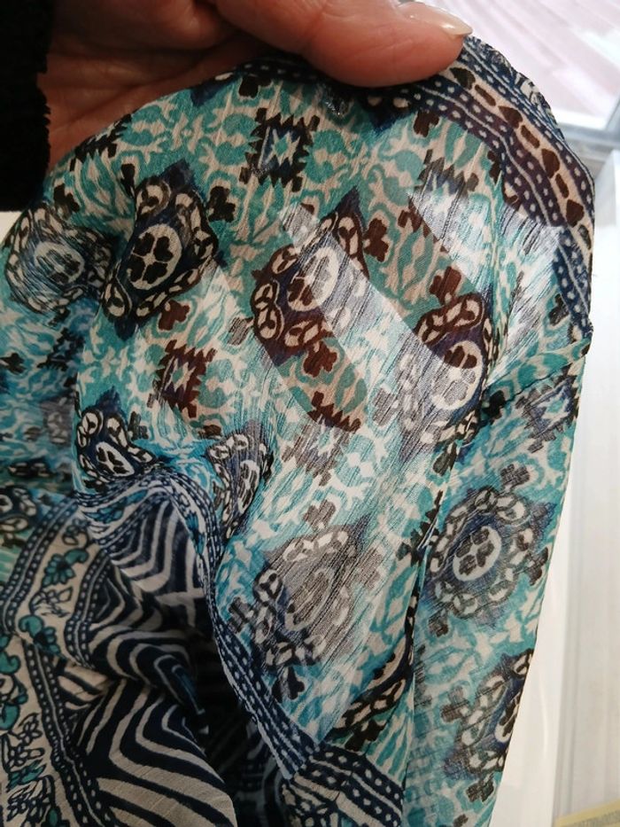 Blouse bleu et turquoise transparente 38 - photo numéro 8