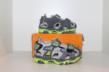 jolies sandales nus pieds grise et verte 19