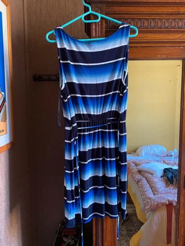 Robe Merona rayée bleu et blanc - photo numéro 2