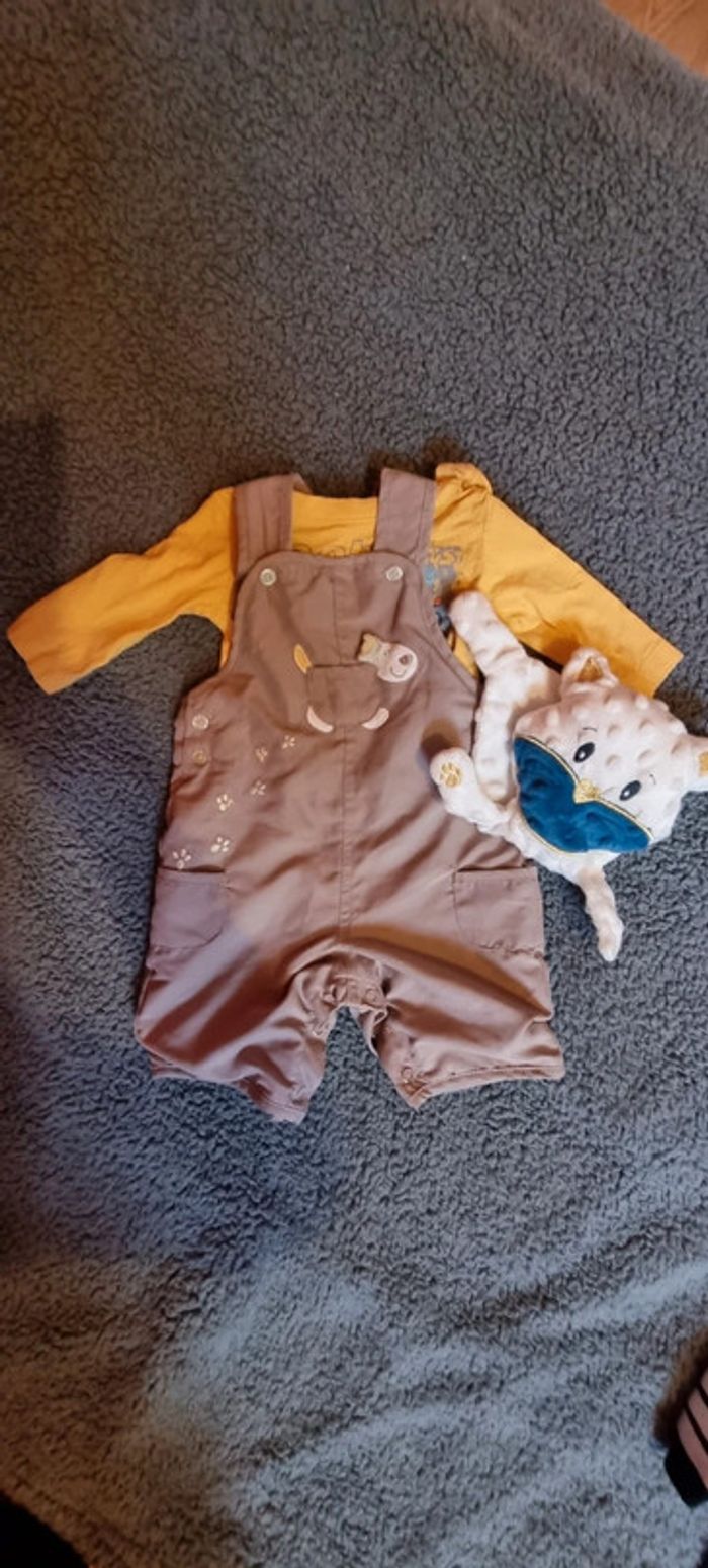 Ensemble salopette et Tee-shirt 3 mois