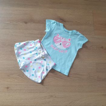 🩷 Ensemble tee-shirt short Primark 6/9 mois #emyfleury_9moisfille