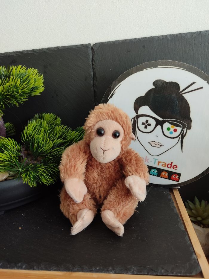 doudou peluche bébé singe marron zoo de beauval Orang Outan Ouistiti DD003261