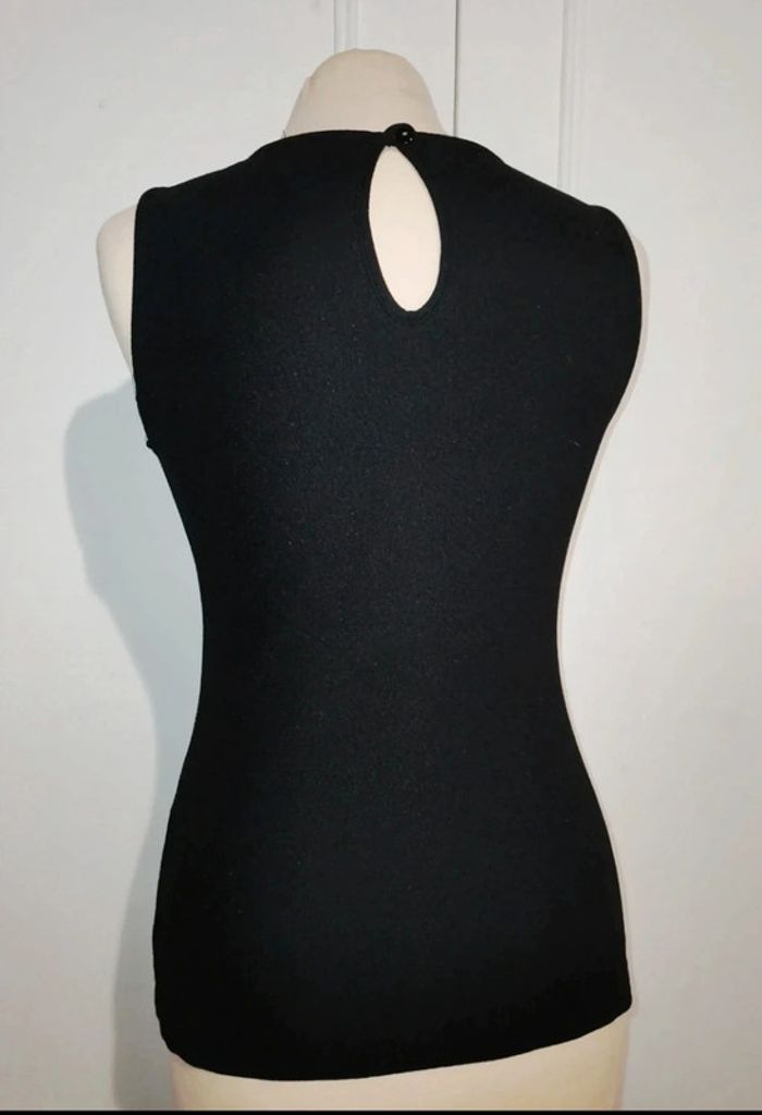 💎haut sexy chic femme top de soirée t S noir col bijoux y2k 90s 2000 vintage - photo numéro 4
