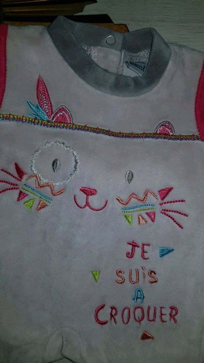 Pyjama absorba velours fille naissance 0 mois neuf - photo numéro 3