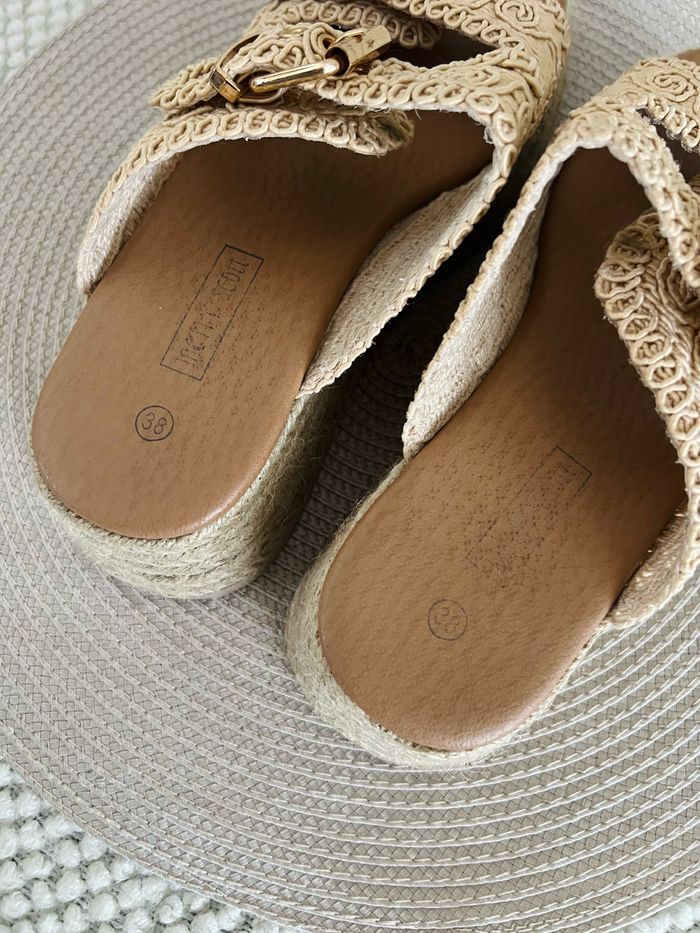 Mules beige en corde à motif tressé taille 38 Merry Scott - photo numéro 5