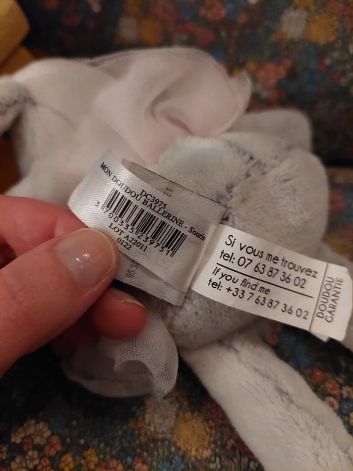 #01 - Doudou et compagnie - peluche souris ballerine avec tutu rose - photo numéro 7