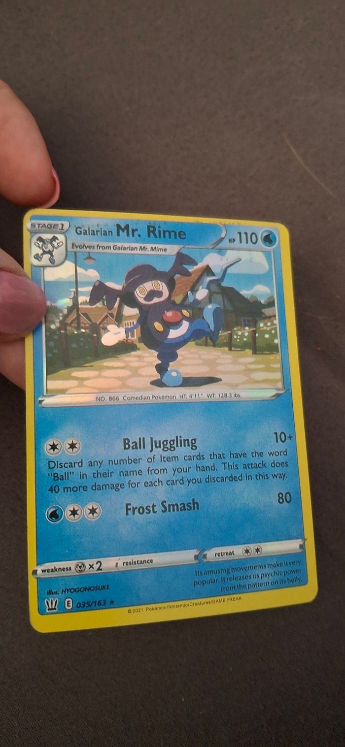 💥Carte Pokémon Brillante Galarian Mr. Rime (110 PV, Stage 1) - photo numéro 3