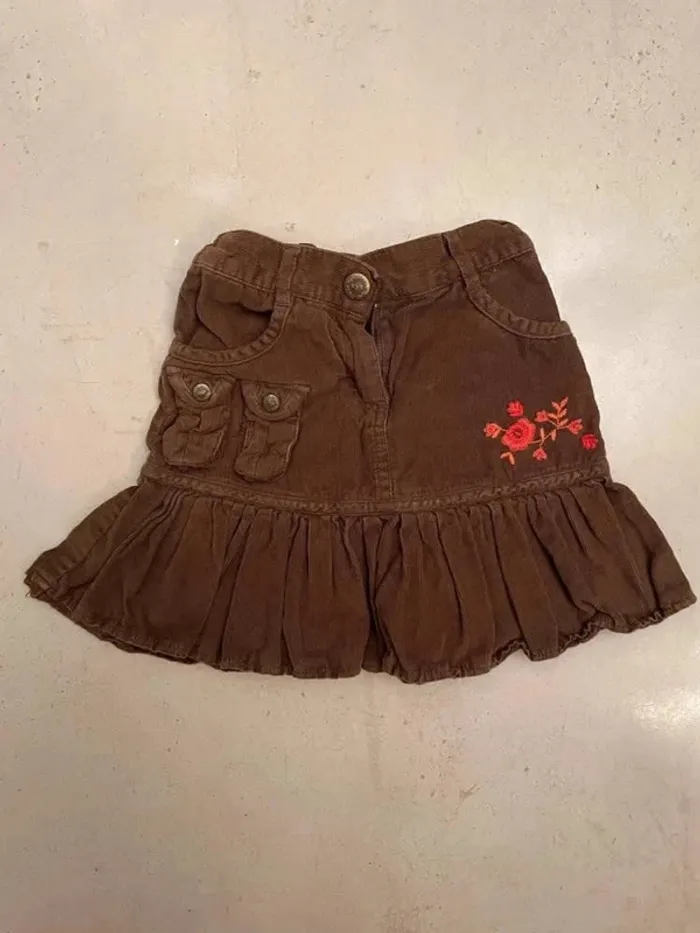 Jupette marron velours 5 ans