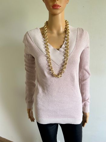 Pull rose pale pailleté à manches longues Morgan taille S TBE