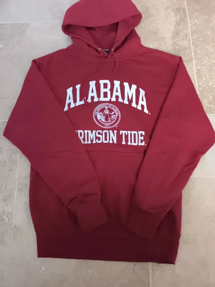 Sweat capuche universitaire rouge homme flocage Alabama taille S - photo numéro 10