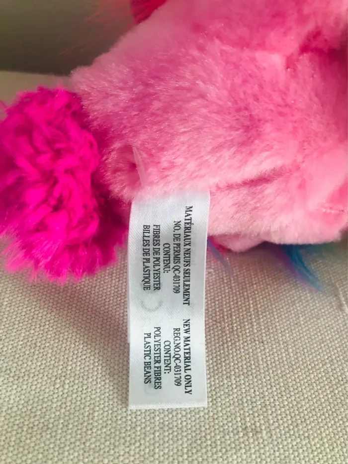 Peluche flamant rose ailé coloré perroquet zuru neuf - photo numéro 4