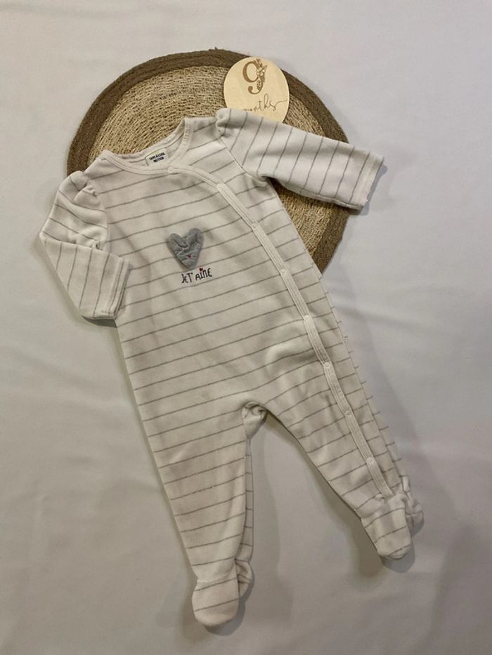 Pyjama fille velours ouverture avant