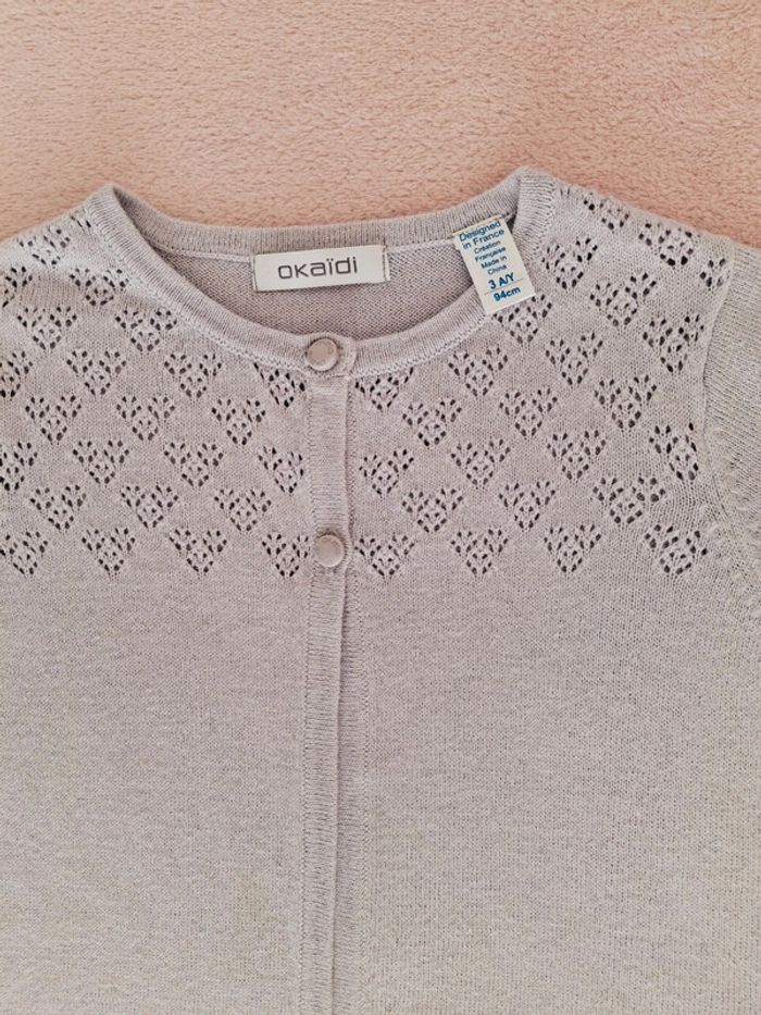Gilet manches courtes Okaïdi 3 ans bleu clair - photo numéro 2