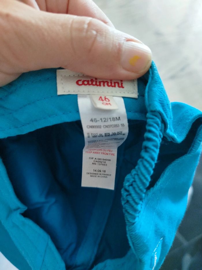 Casquette bébé marque catimini rigolote 12/18 mois 46 cm - photo numéro 2