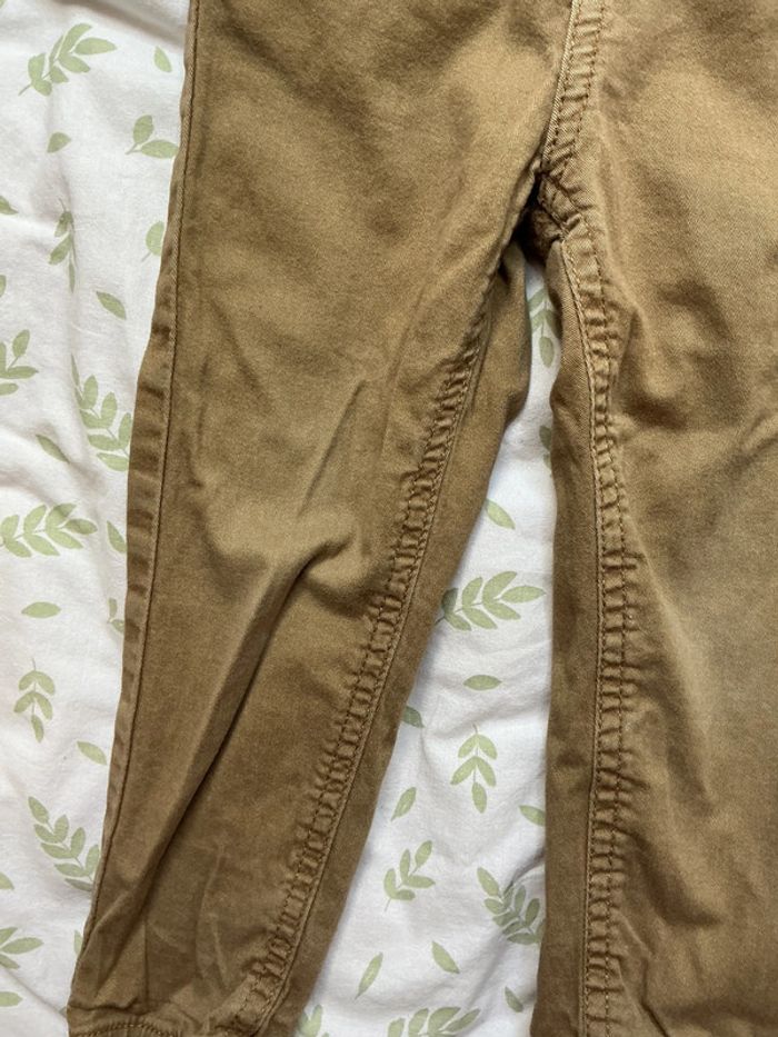 pantalon léger marron clair 36 mois taille réglable mes petits cailloux - photo numéro 6