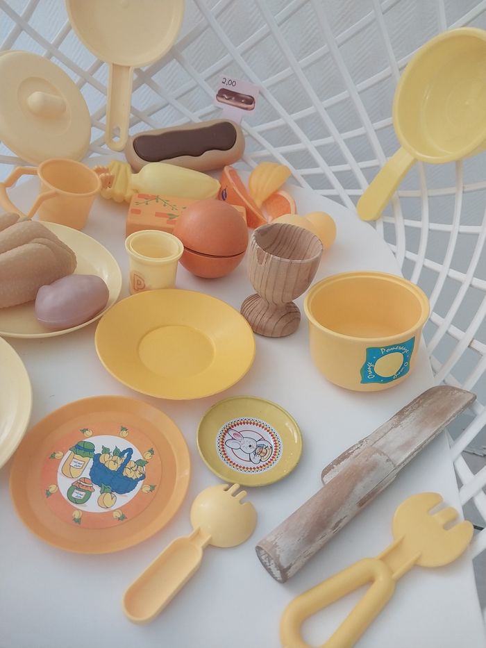 Lot dînette vintage jaune & orange – 70s vibes ! - photo numéro 3