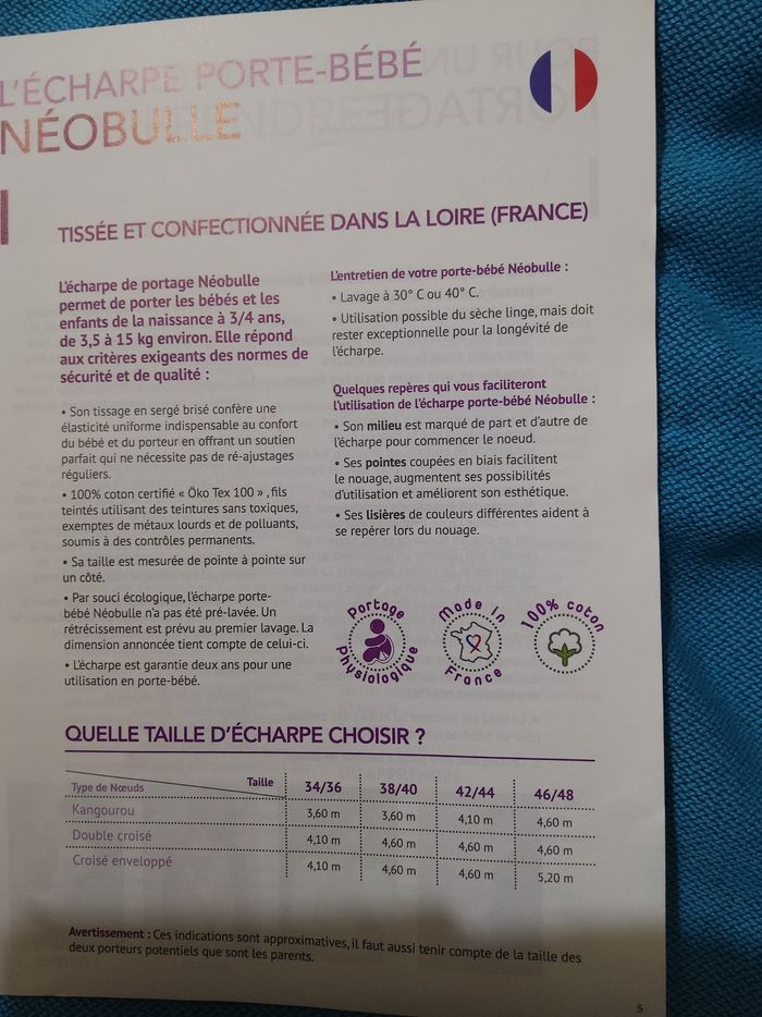 Écharpe de portage turquoise Neobulle - photo numéro 4