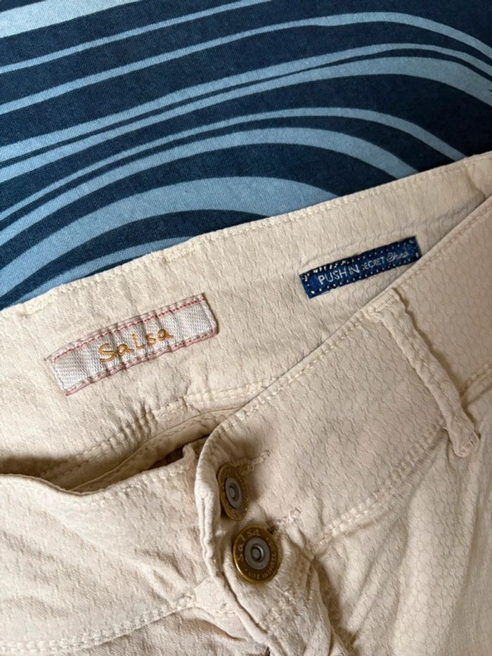 Pantalon chino Salsa beige ventre plat taille 38 - photo numéro 2