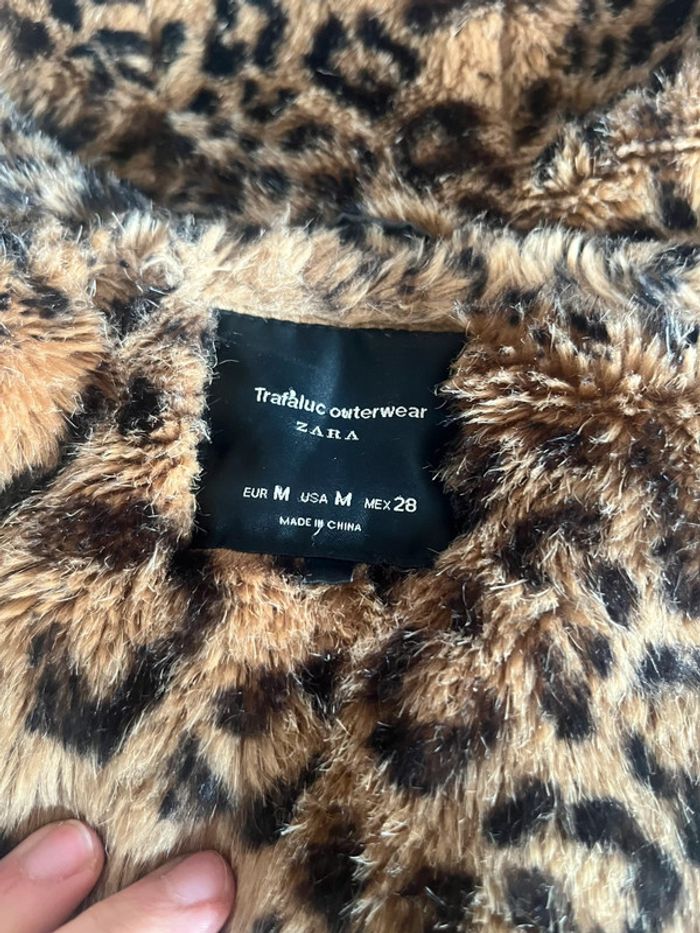 Manteau Zara Kaki Fourrure Taille M - photo numéro 7