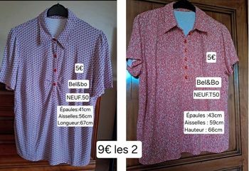 Lot de 2 chemises / polos NEUFS pour femme Taille 50