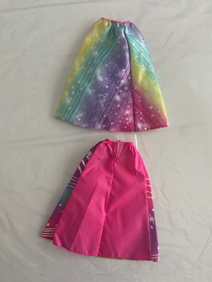 Lot de 2 jupes arc-en-ciel scintillantes pour poupée type Barbie - photo numéro 2