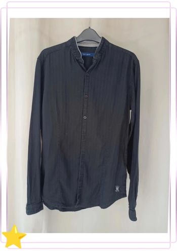 Chemise noir col mao Teddy Smith M