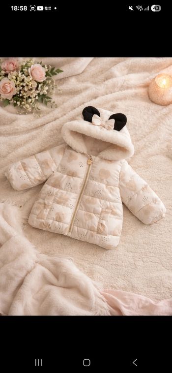 🧸 Doudoune bébé Minnie beige – 18 mois 🧸